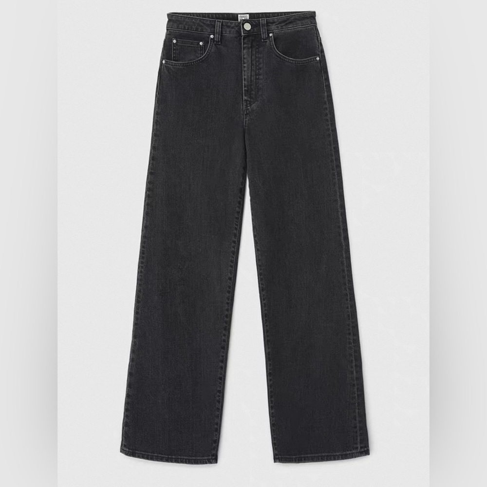Toteme Black High Waisted Wide Leg Jeans